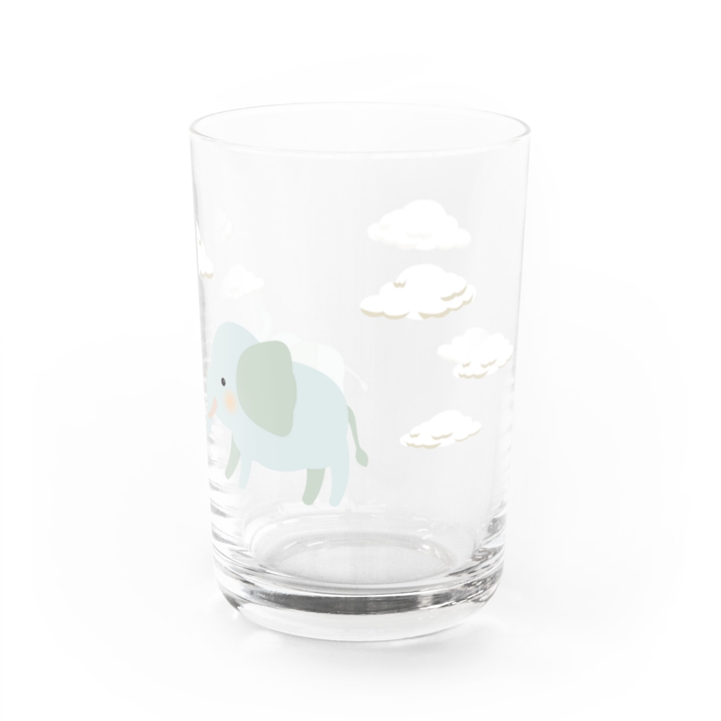 あかえほ│赤ちゃん絵本のWeb図書館　公式グッズ販売のぞうの親子のグラス【あかえほ公式】 Water Glass :right
