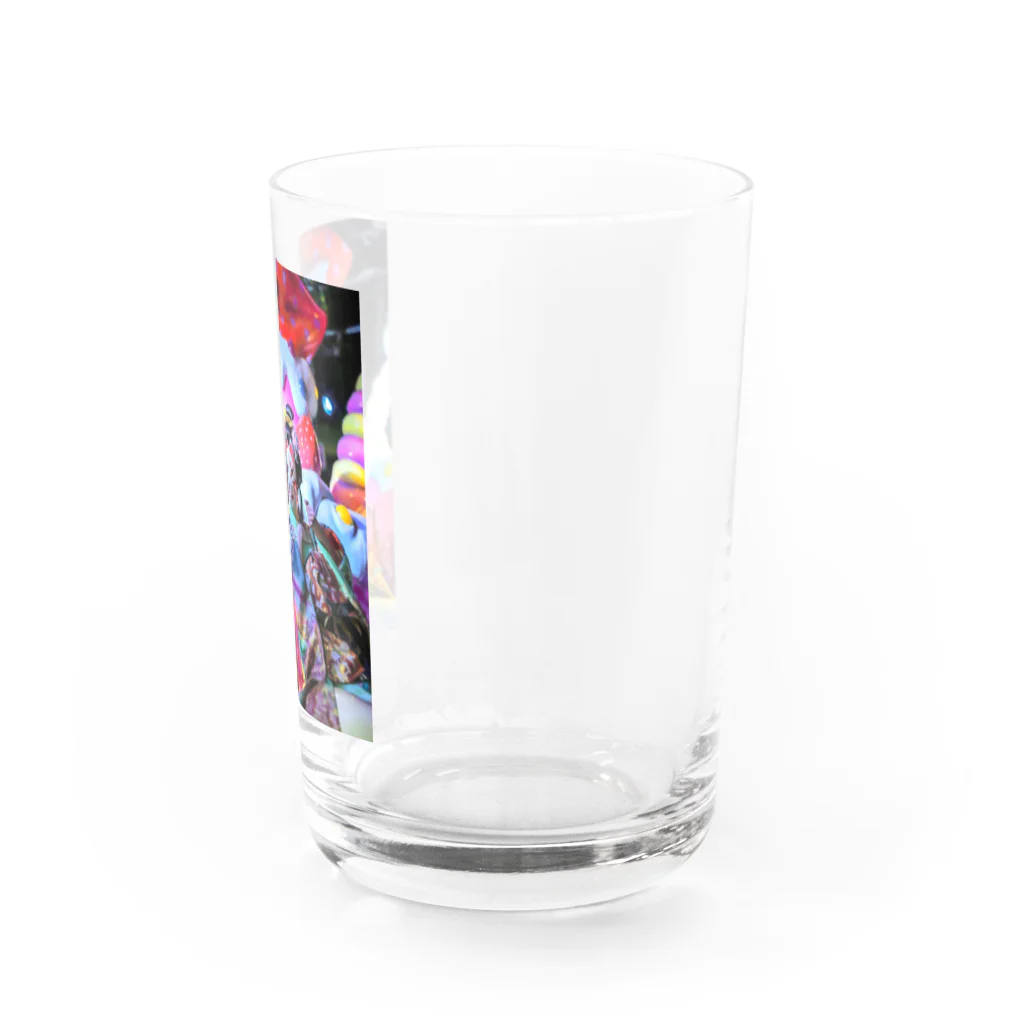 友光花魁のカラフルお狐花魁 Water Glass :right