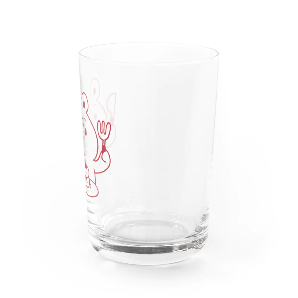 ラッタ工房のクマとパンケーキ(アカ) Water Glass :right