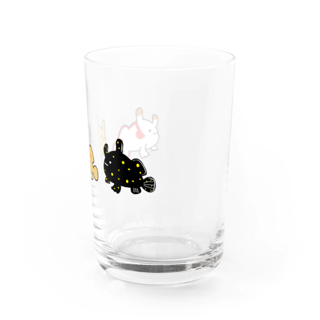 あおいるかのお店🐬のカエルアンコウ三兄弟 Water Glass :right