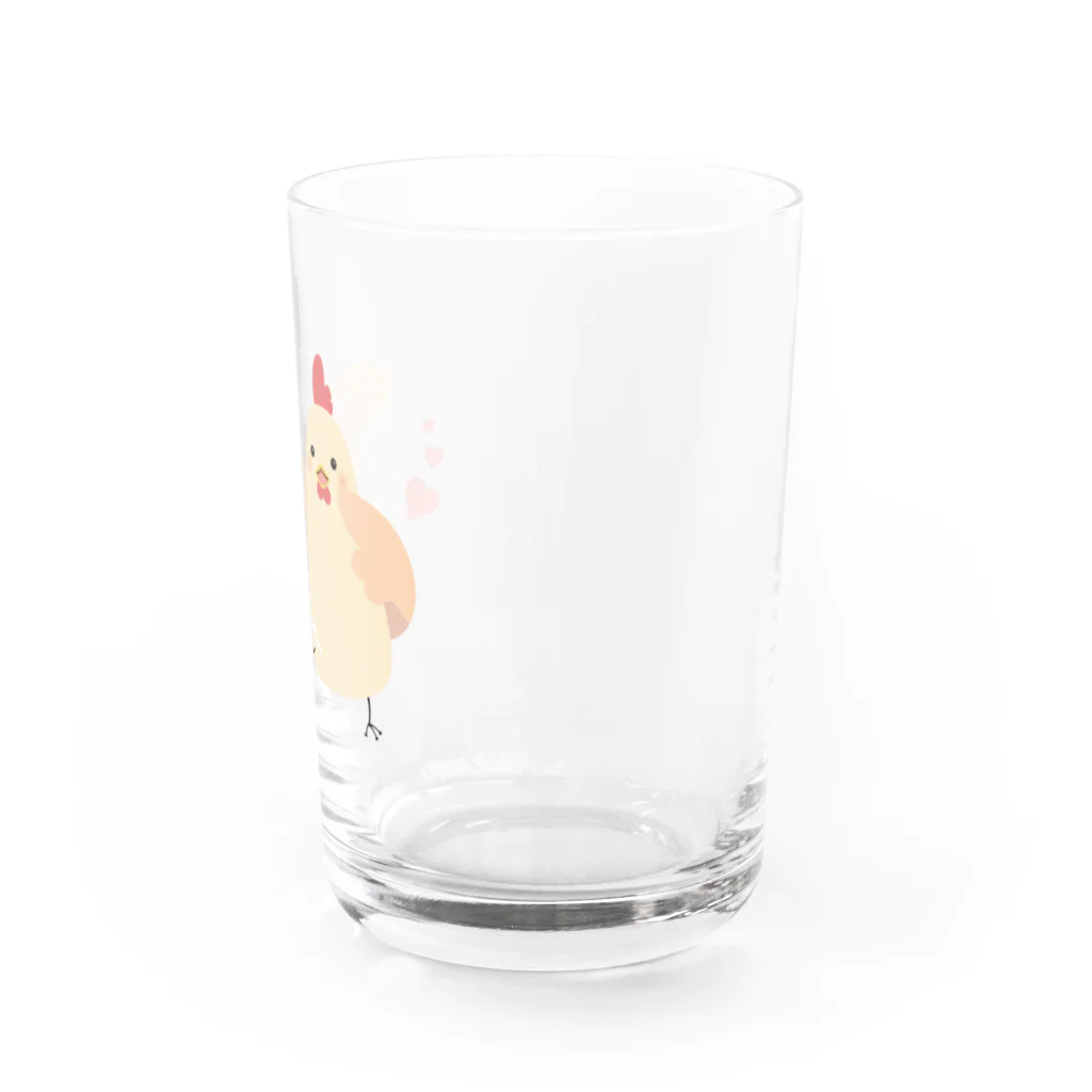 あかえほ & ちびそざいのニワトリさんとヒヨコさん【あかえほ公式】 Water Glass :right