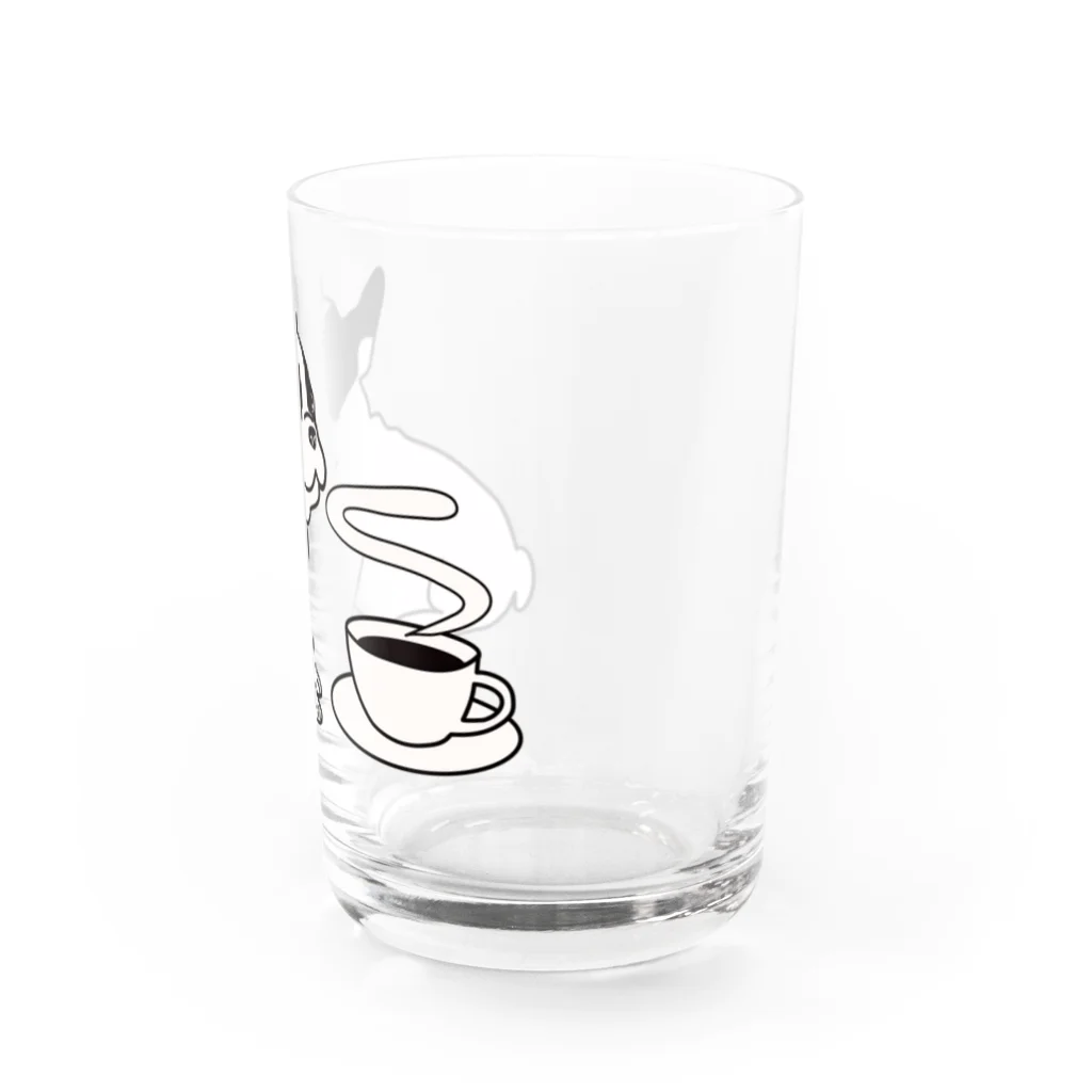 キッズモード某の フレンチブルドッグとコーヒー Water Glass :right