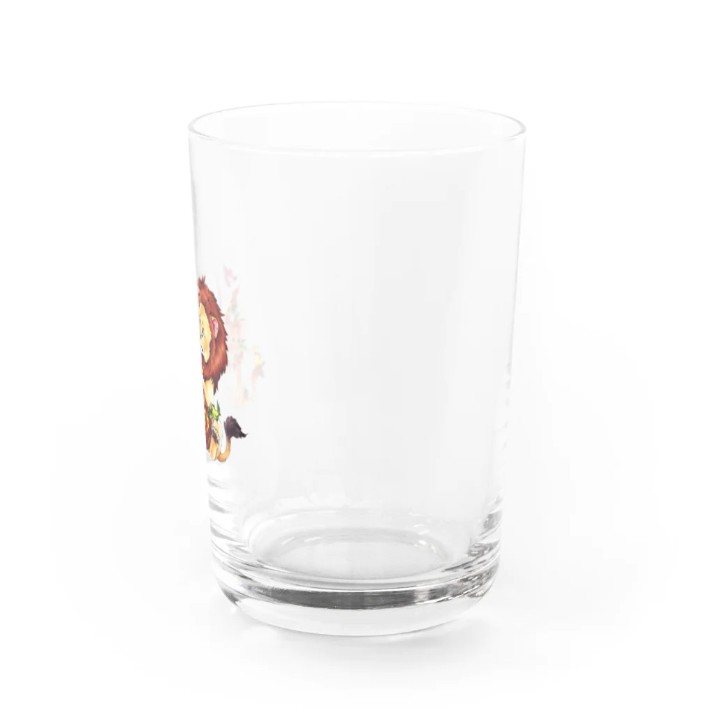 ＊えいぷりる どぎぃ工房＊の親子ライオン Water Glass :right