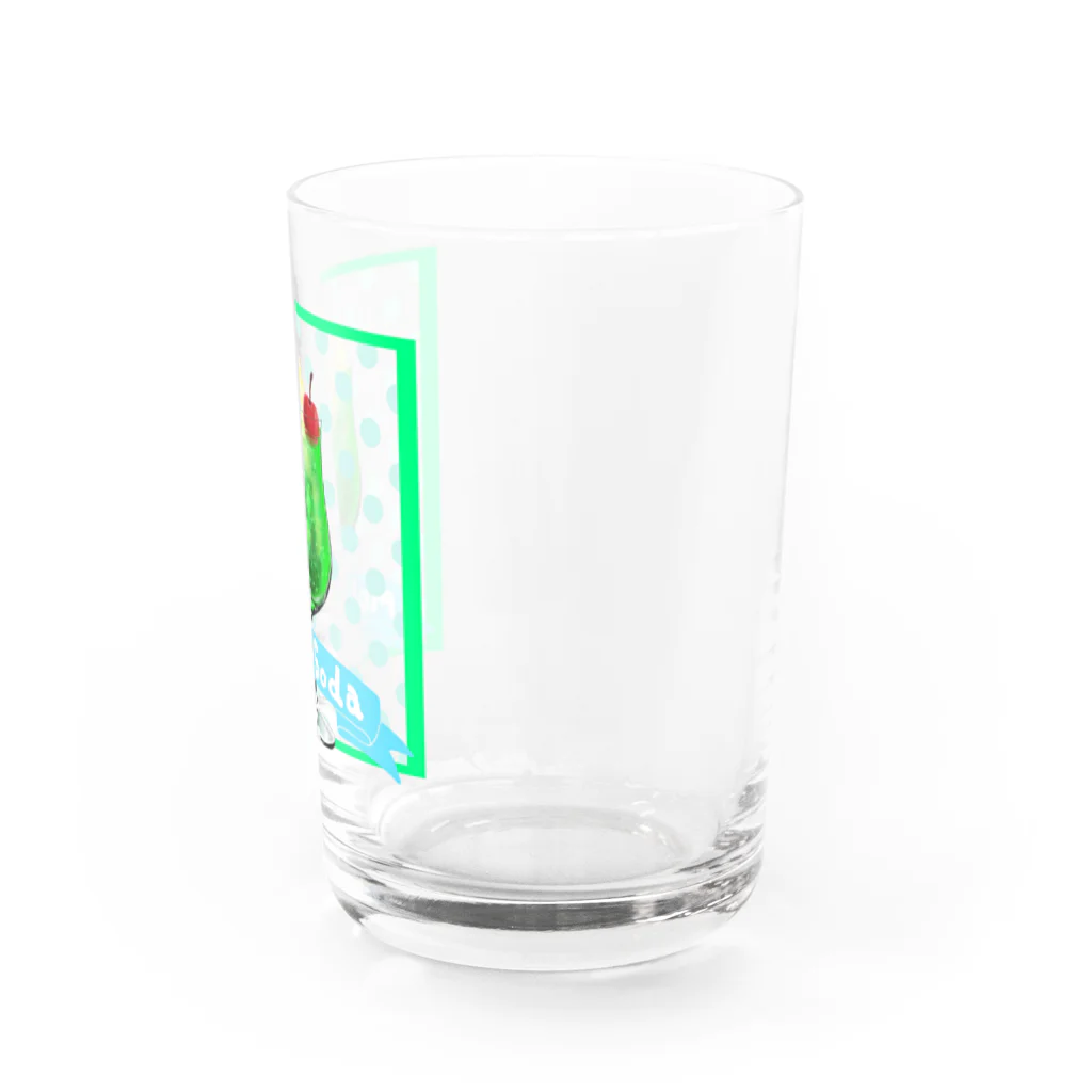 ざしきむすめのMelon Soda(文字あり) Water Glass :right