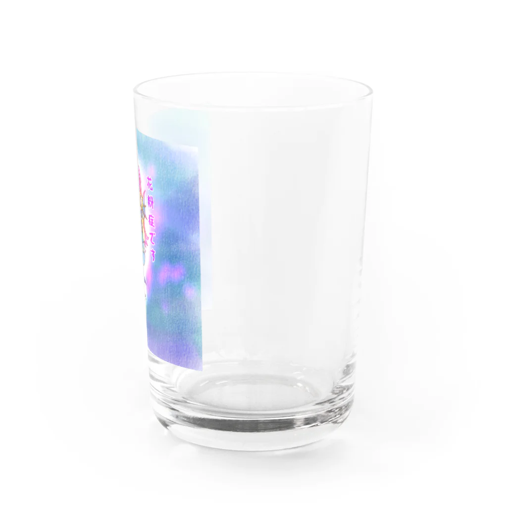 ぱんだうさぎ亭リズの花粉症告知のアマビエ様 Water Glass :right