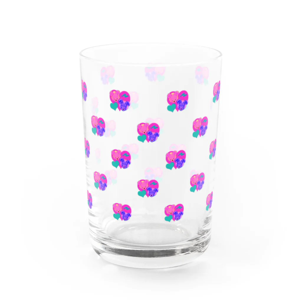 よく学べ、よくあそべ、すけべ。ver.SUZURIのすけべあちゃんカップル総柄グラス Water Glass :right