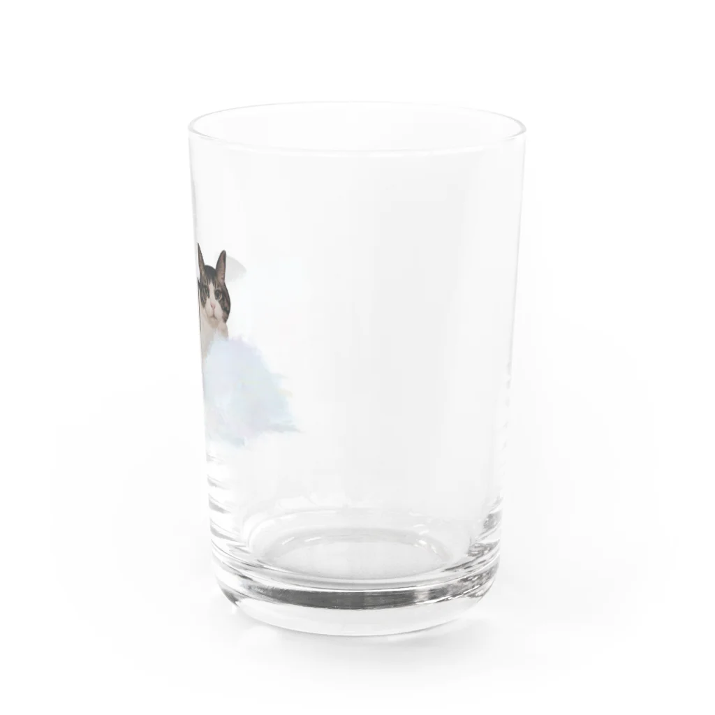 宇宙猫たちの日常の雲に浮かぶムーン Water Glass :right