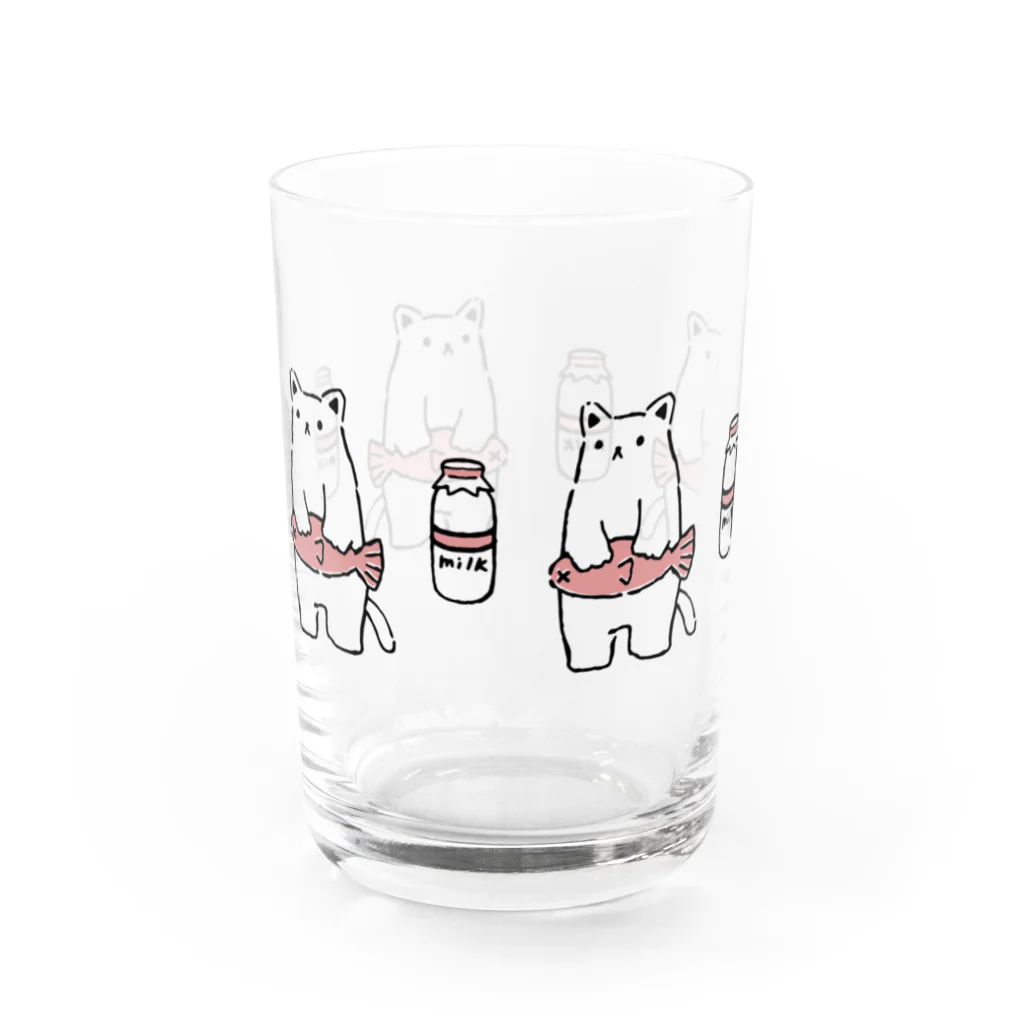 美味しいペンギンのしろねこミルクグラス Water Glass :right