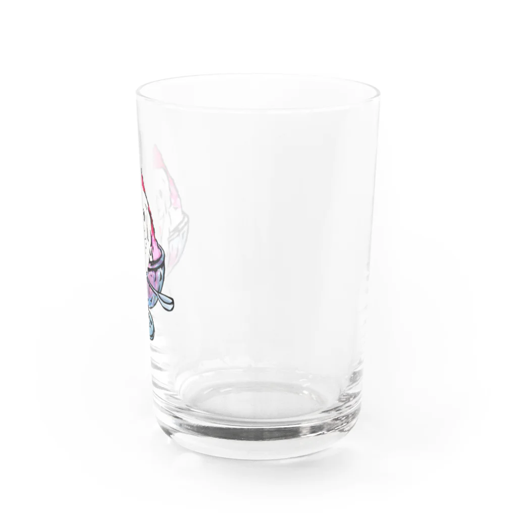 犬グッズの店しえるぶるーのかき氷ワンちゃん　氷イチゴ　ペキニーズ　ホワイト Water Glass :right