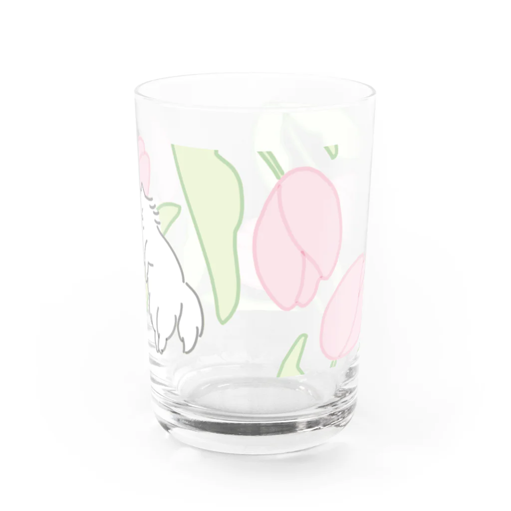 nascos.のピンクのチューリップ Water Glass :right