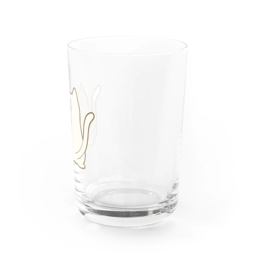 かわいいもののおみせ　いそぎんちゃくの仲良し猫の背中　灰白&白 Water Glass :right