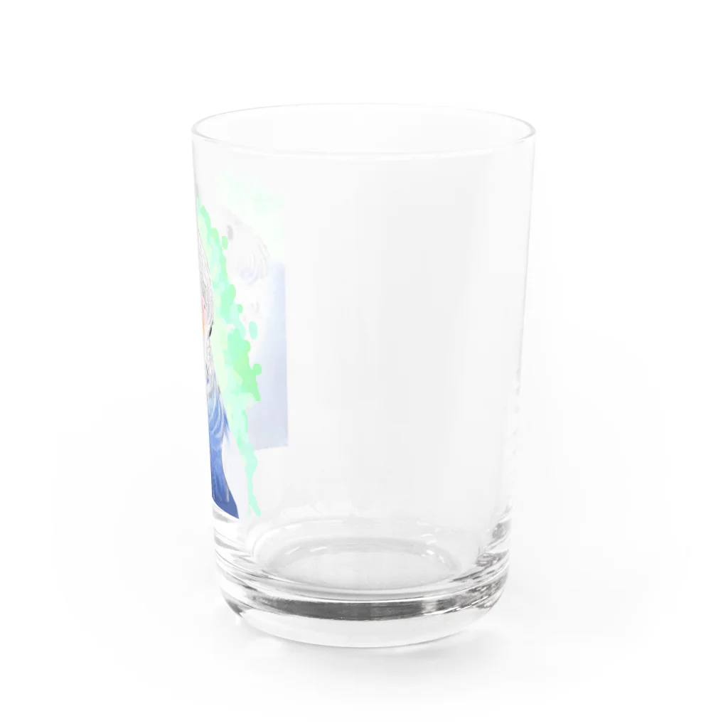 まめるりはことりのセキセイインコ　オパーリン大【まめるりはことり】 Water Glass :right