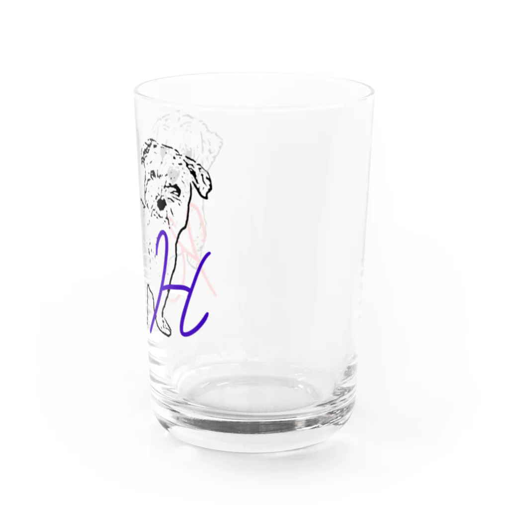 マルチーズ教のwhite dogs Water Glass :right