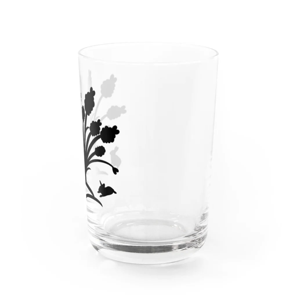 うさぎのきた道&の白黒木兎f Water Glass :right