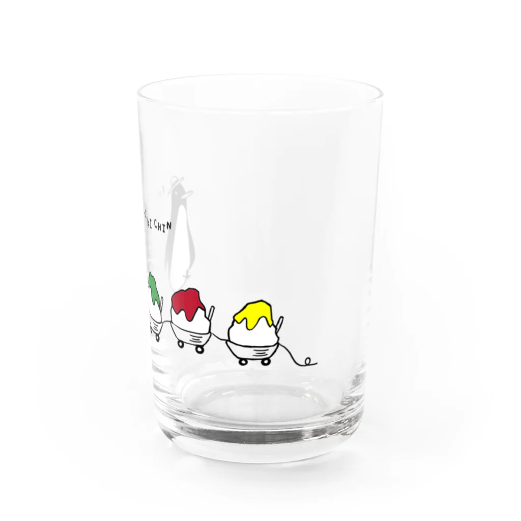 nidone.worksのかきごおり巡行する夏のペンギン Water Glass :right