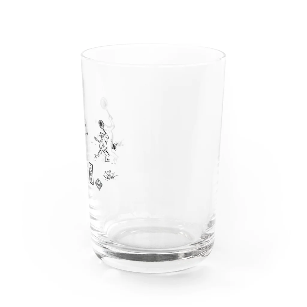 WAMI ARTの庭球蛙(前面文字あり) Water Glass :right