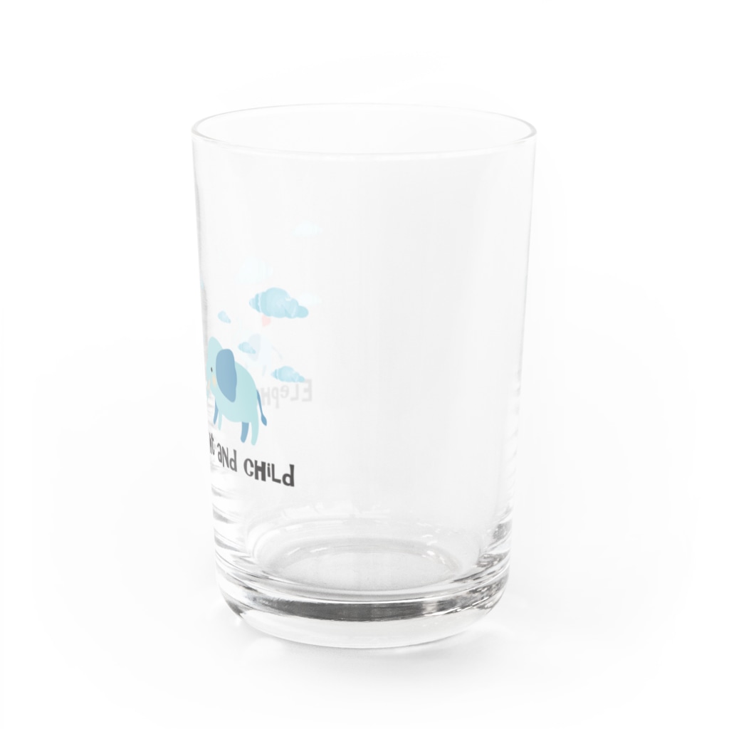 あかえほ & ちびそざいの象の親子【あかえほ公式】 Water Glass :right