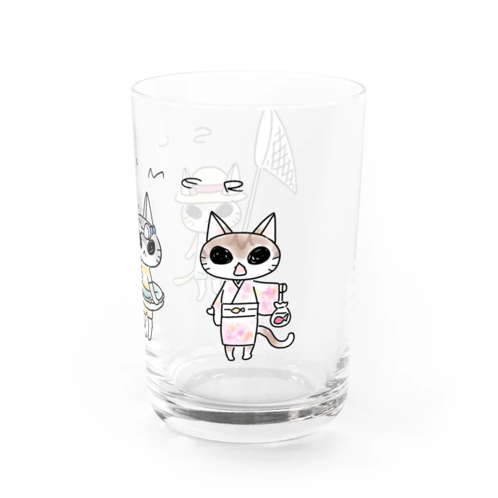 けんち蛍のSUMMERにゃんこ Water Glass :right