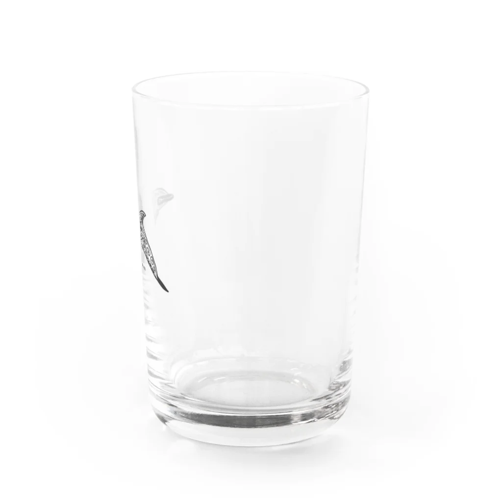 Wakameleonの白黒イルカ Water Glass :right