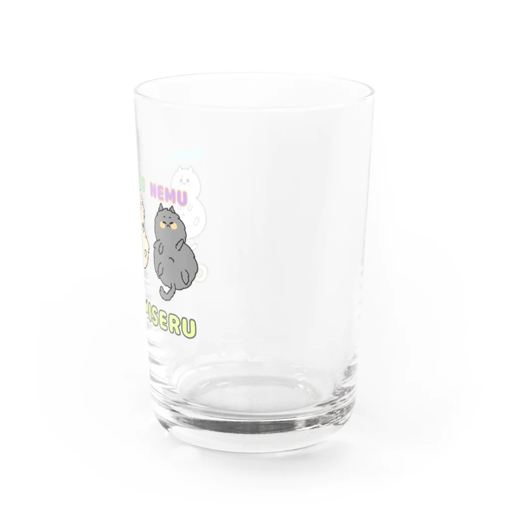 ごはんの色んな気持ちでお腹を出す猫ちゃん Water Glass :right