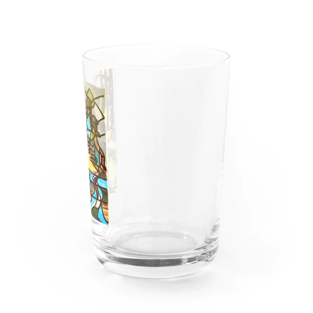 mycofの小さな駅舎のステンドグラス Water Glass :right
