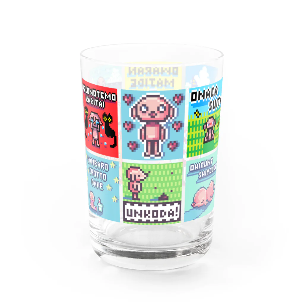 まるえくろのドット絵なクロピロン Water Glass :right