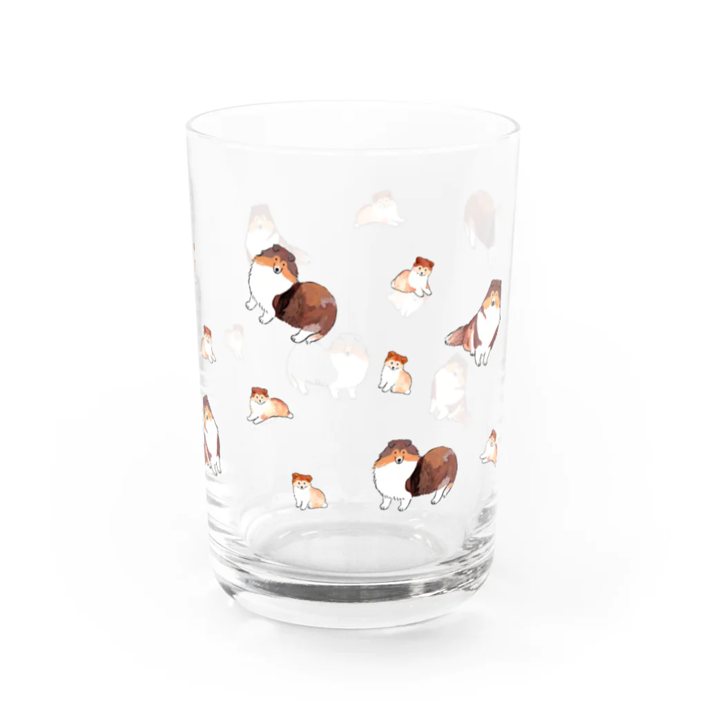 ずっこ（zucco.)のシェルティのおやこ Water Glass :right