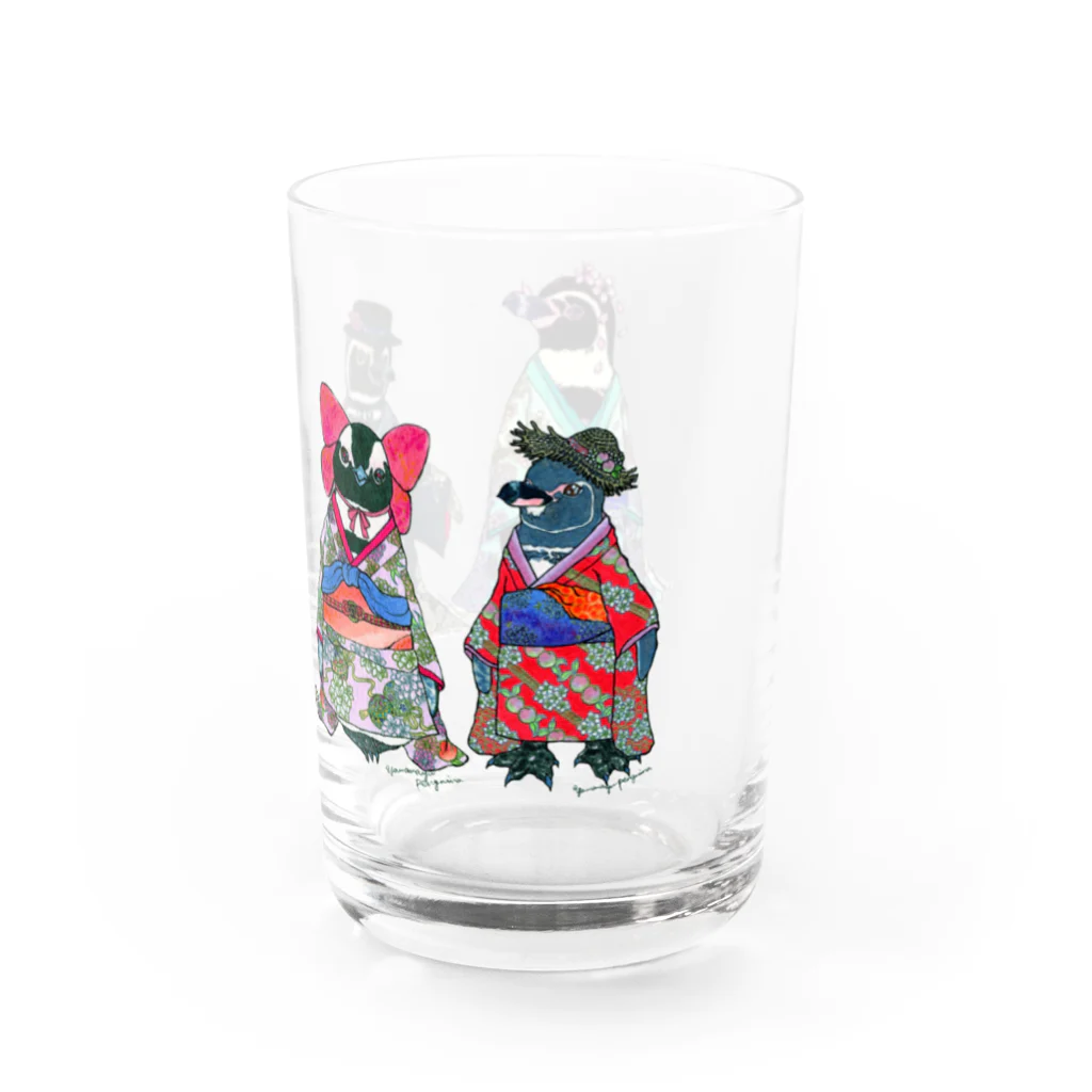 ヤママユ(ヤママユ・ペンギイナ)の桜梅桃李-Spheniscus Kimono Penguins- Water Glass :right