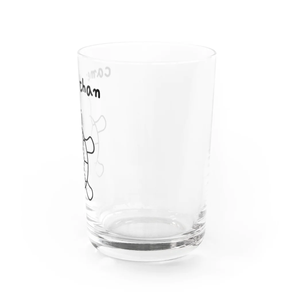 カメちゃん𓆉のカメちゃんロゴ Water Glass :right