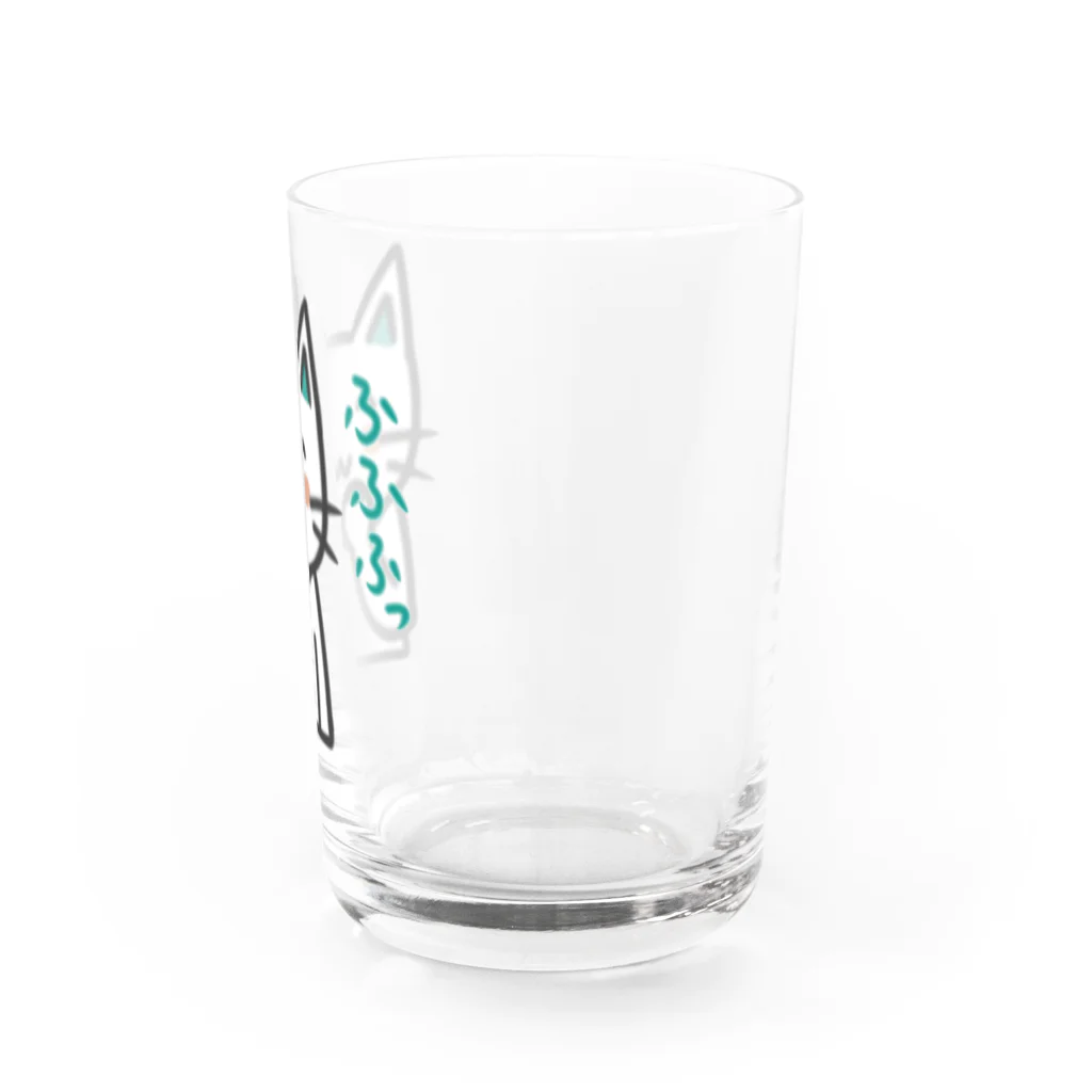 😸にゃんこのおへや😺の笑っている白猫 Water Glass :right