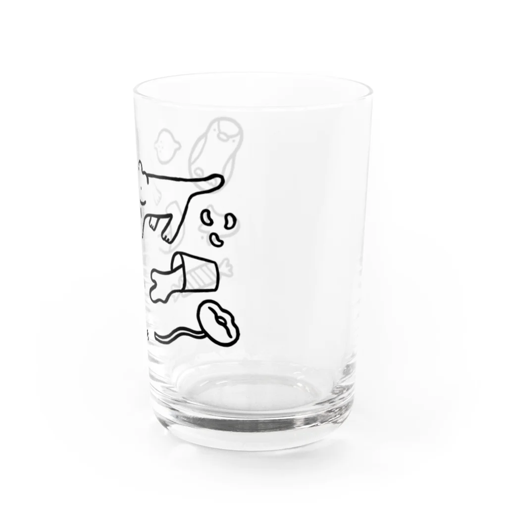 おかのはなみのdrawing（ブラック） Water Glass :right