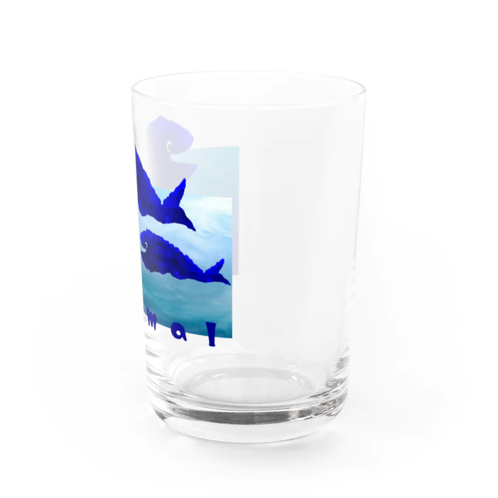 Thank you for your timeの鯨 mammal Water Glass :right