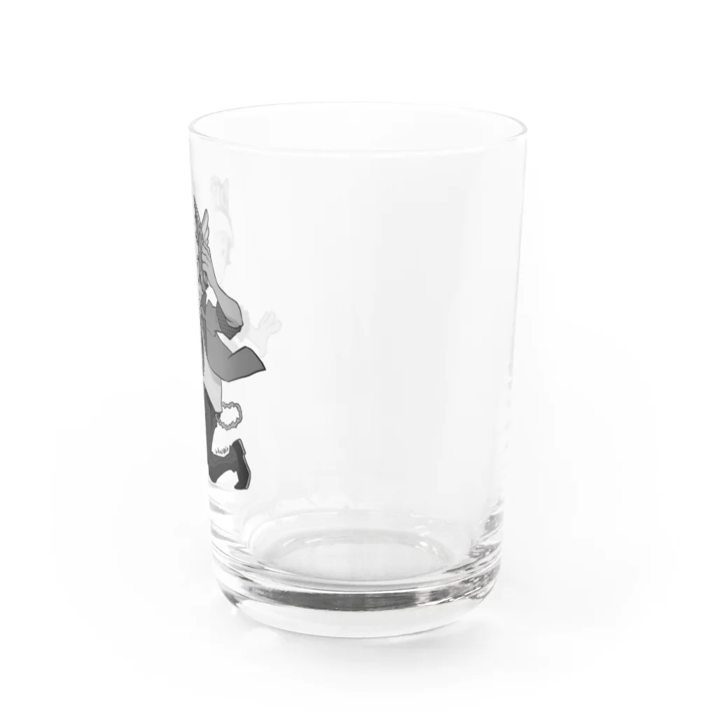 でき心。🖤。のでき心。アイコンキャラクターモノクロ Water Glass :right