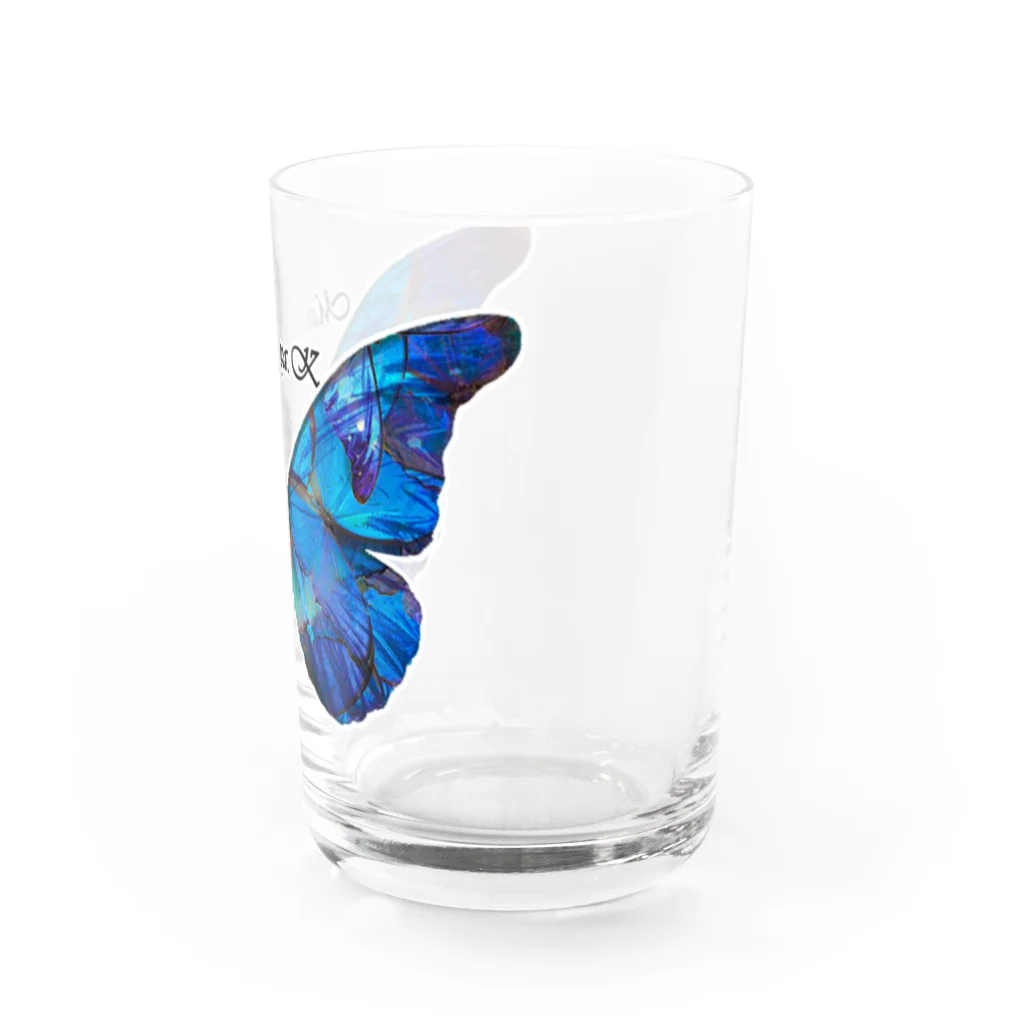 かみじ まなやのめいいっぱいばたふらい Water Glass :right