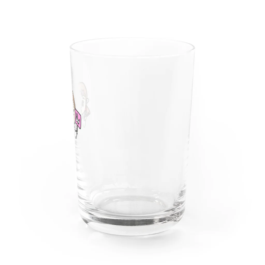 ニコニコ❤︎お肉のメイク中の女の子 Water Glass :right