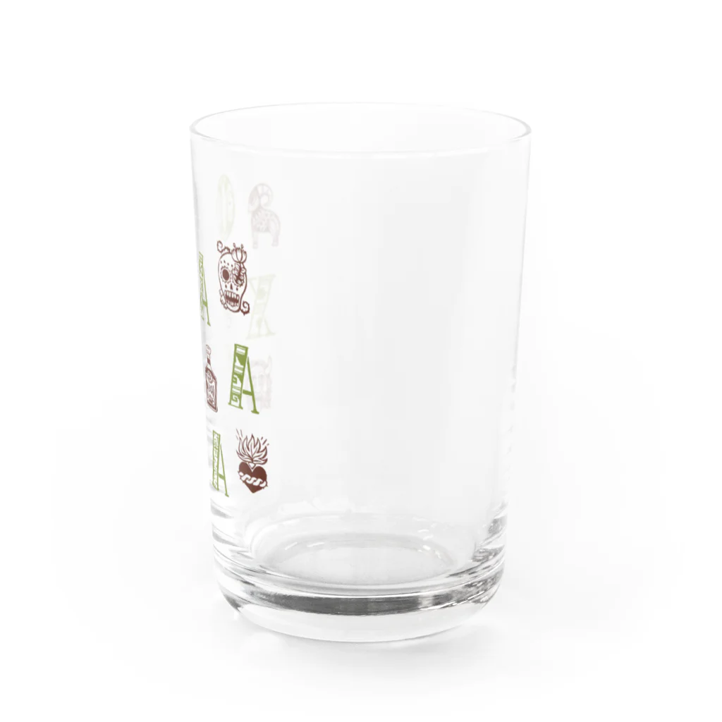 IZANAMI by Akane Yabushitaの🌍 世界のまち 🇲🇽 メキシコ・オアハカ (イエロー) Water Glass :right