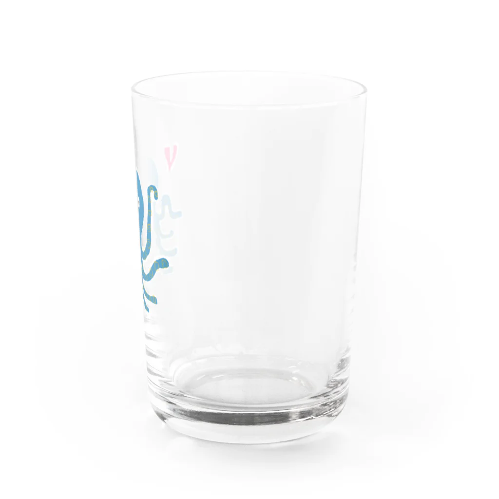 saya_kiyoshiの幸せの青いタコ Water Glass :right