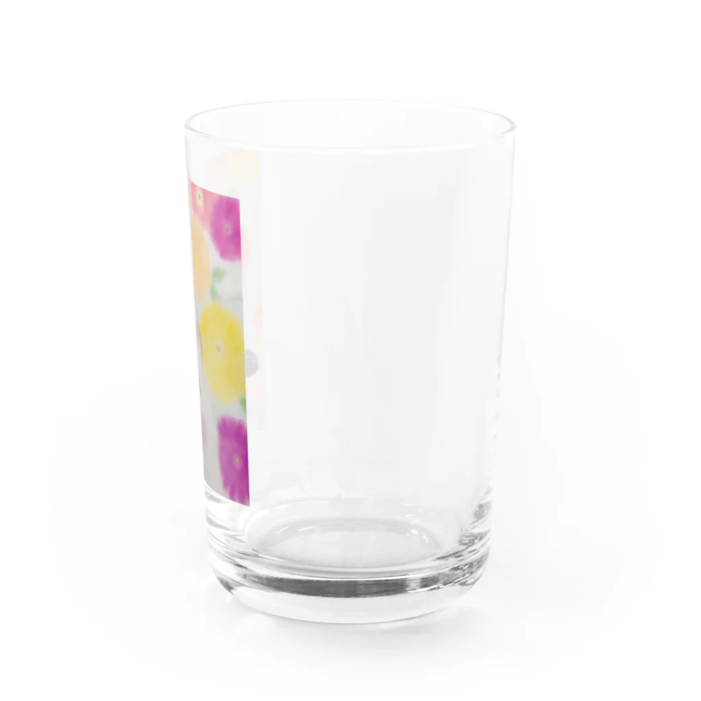 happy pastel yuyuの猫さんとガーベラ Water Glass :right