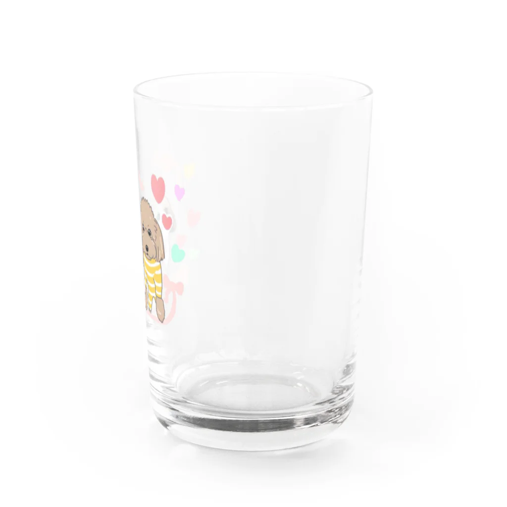 遥ん/犬顔絵　のなかよし シーズー&プードル Water Glass :right