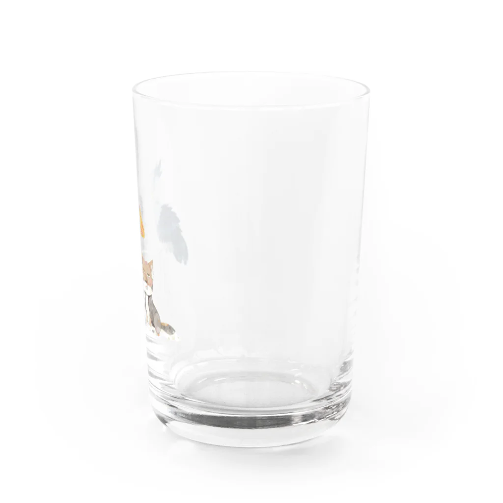 キクチミロのハシビロコウ&チベットスナギツネ Water Glass :right