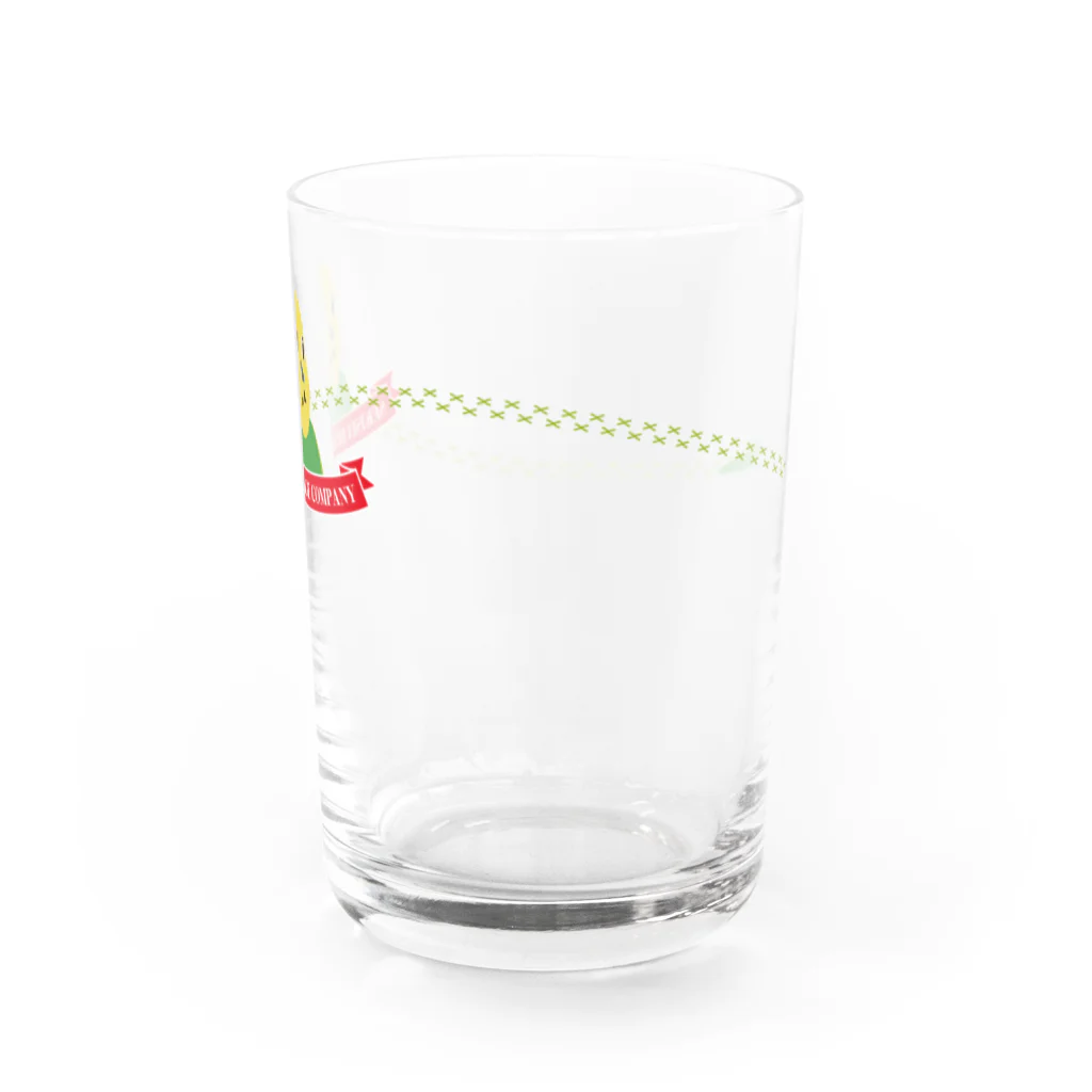 Jaune Vertの小鳥の足あと（セキセイインコ・グリーン） Water Glass :right