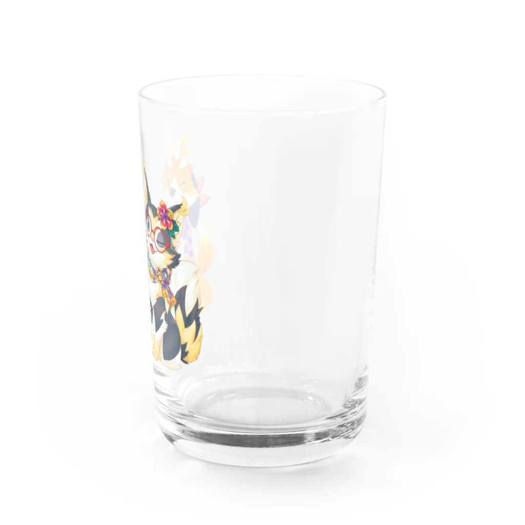 まーくん🐕ちーやん🐈のまーくんちーやんサマー Water Glass :right