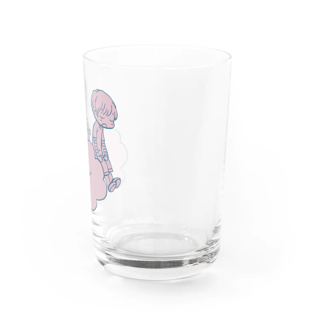 突撃蝶々屋さんSUZURI支店のねむみと少年 Water Glass :right