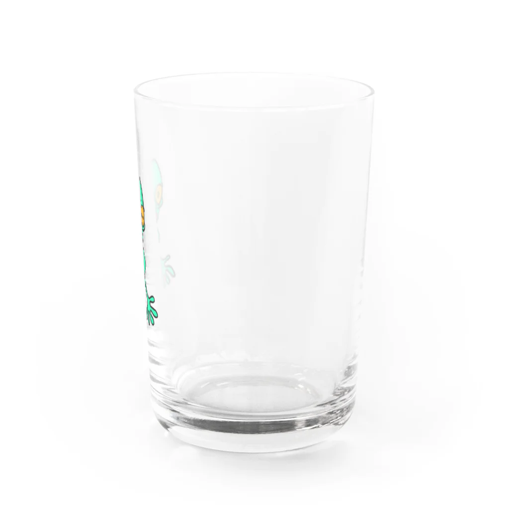 AmberjackのQanon 宇宙人 Water Glass :right