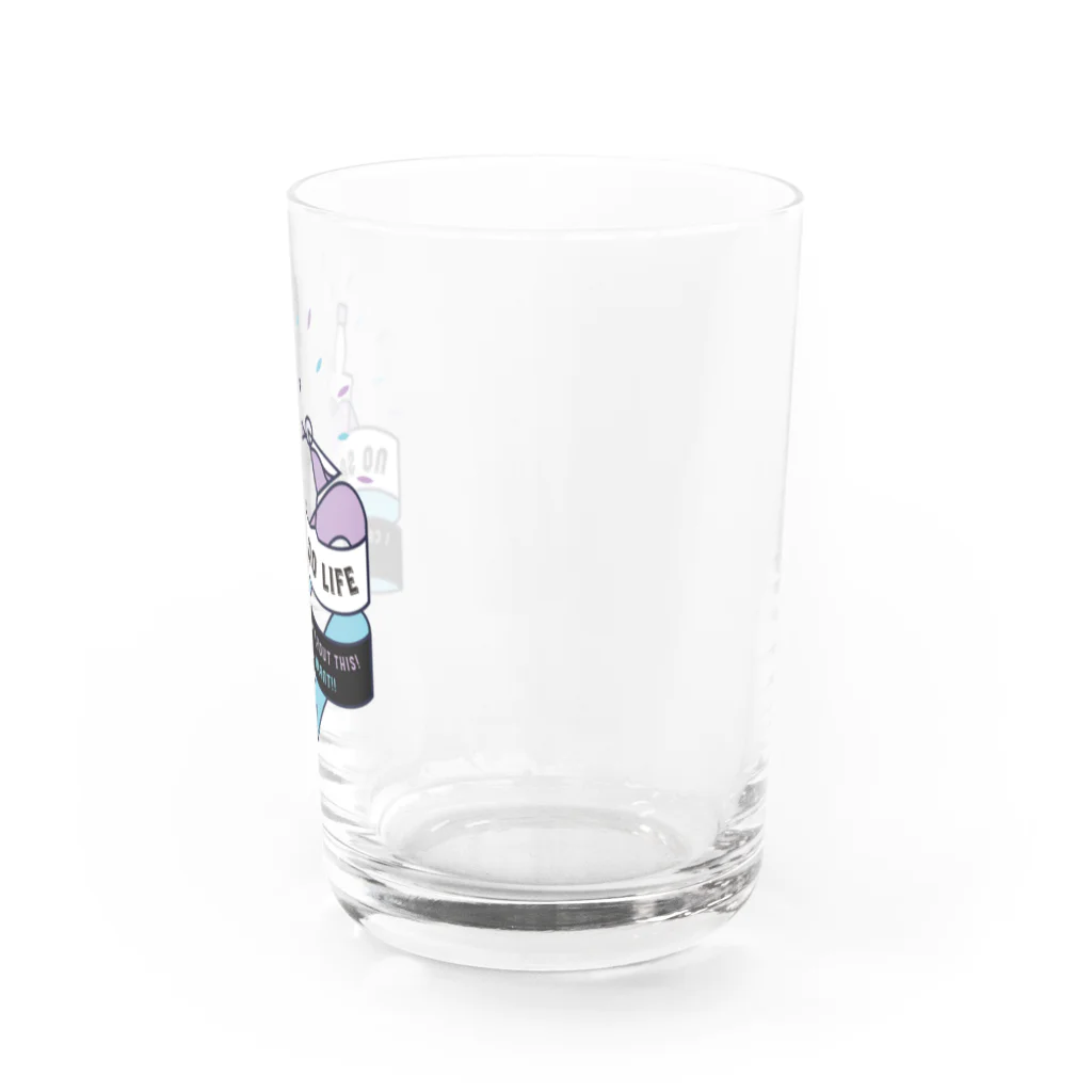 SANKAKU DESIGN STOREのNO SAKE NO LIFE。 レトロな紫×青 Water Glass :right