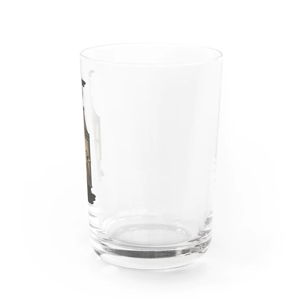 トリさんの休日のレトロなランタンのトリさん Water Glass :right