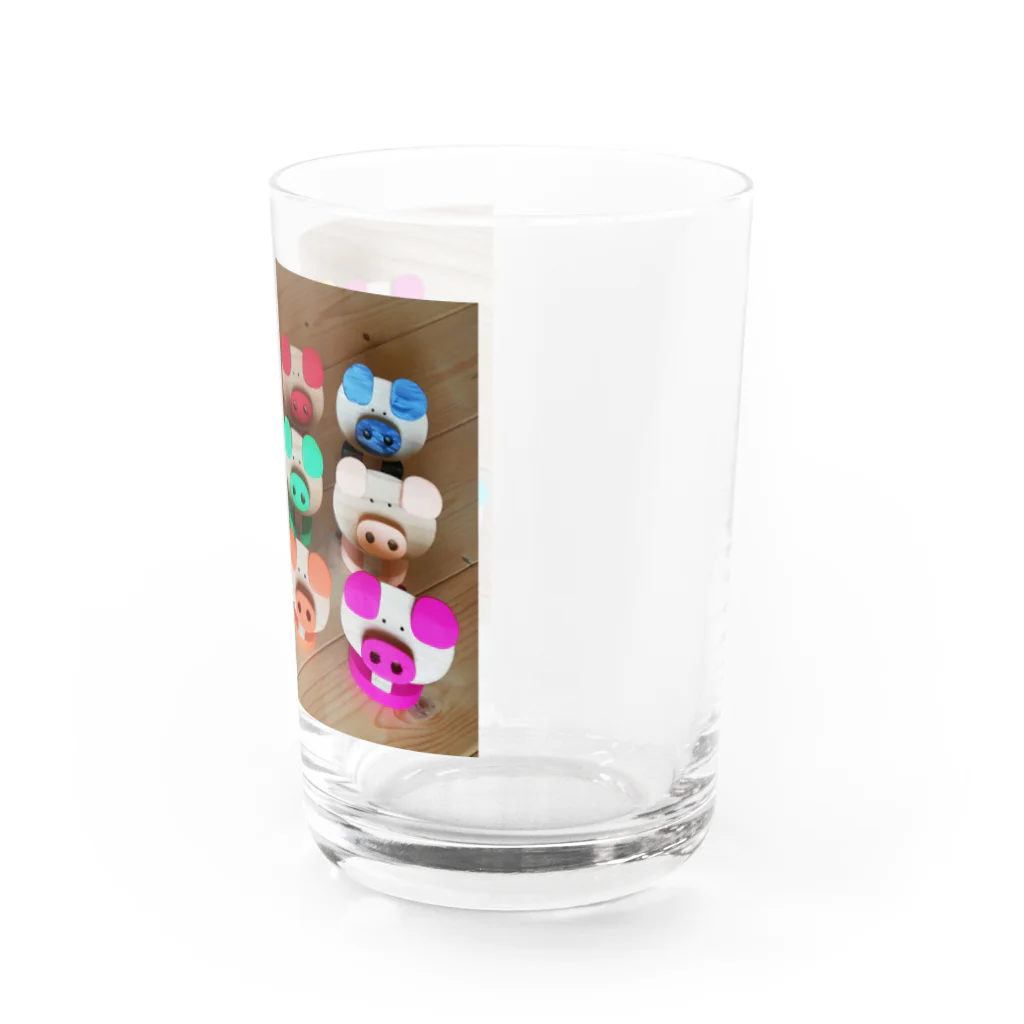 tanukitanukiのカラー子豚(木の人形) Water Glass :right