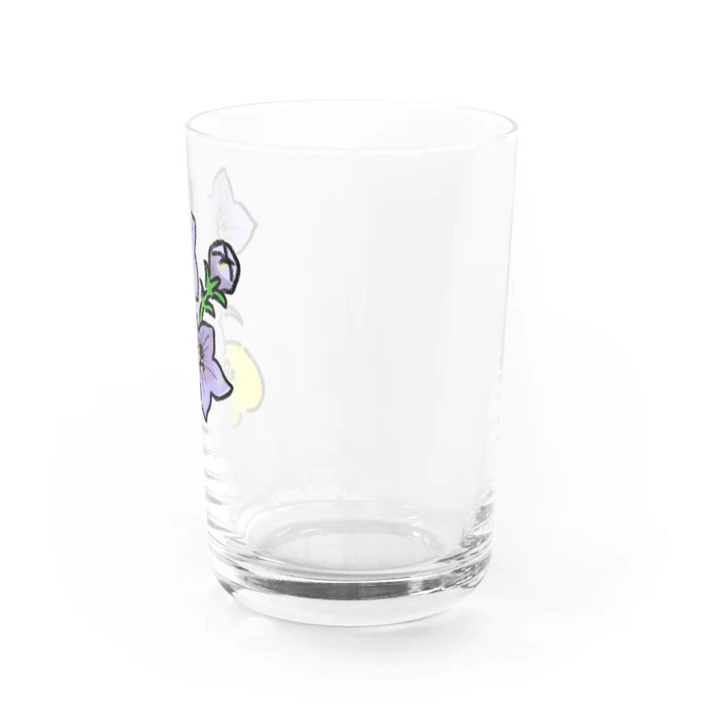 ぴよたそ商店のききょうの花とぴよたそ Water Glass :right