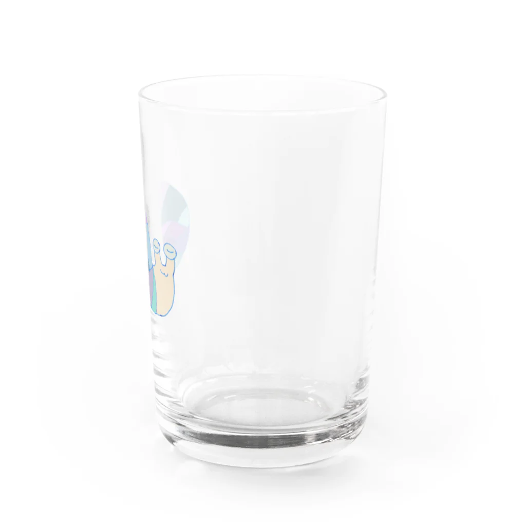 muroちのあじさい色のねむいかたつむり Water Glass :right