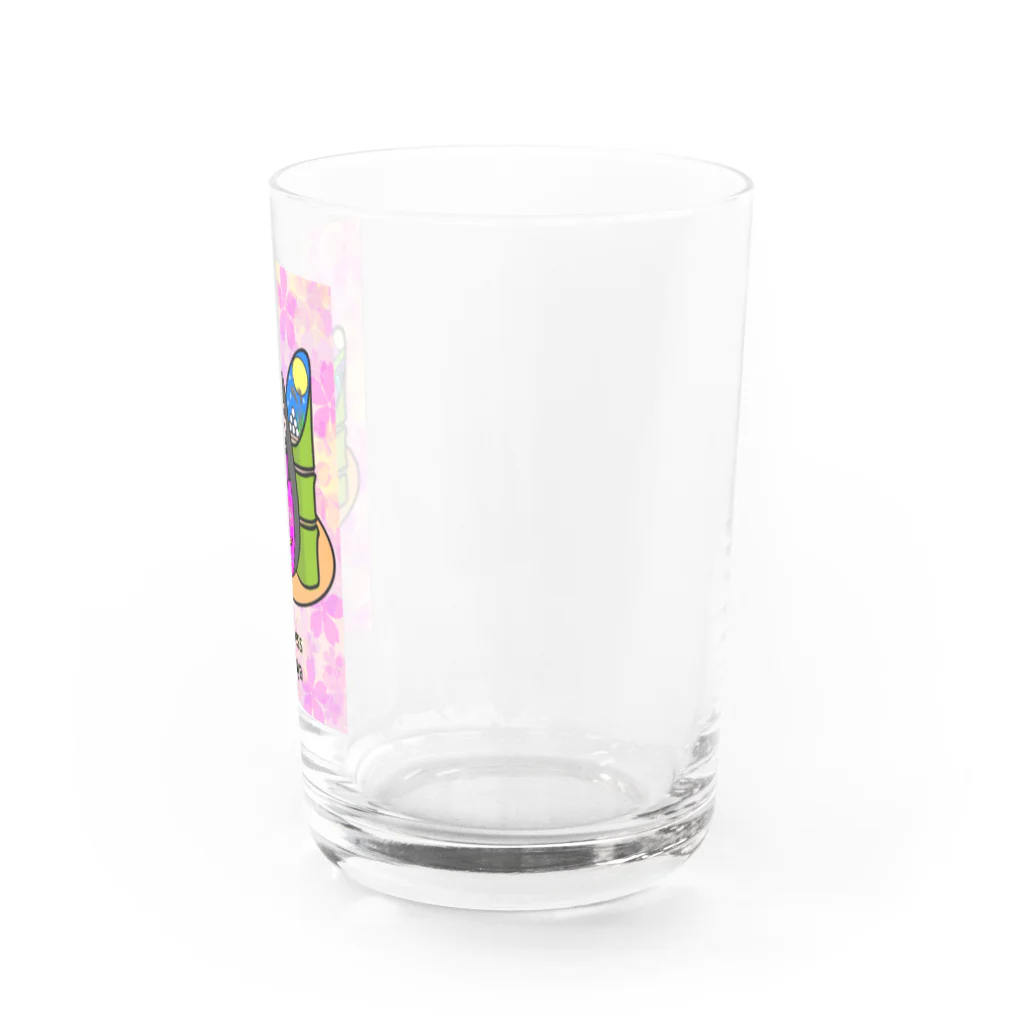 紫キャベツのネイルアート　かぐや姫と月ウサギ Water Glass :right